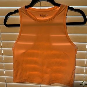 Peach colored crop racer tank by Athleta
